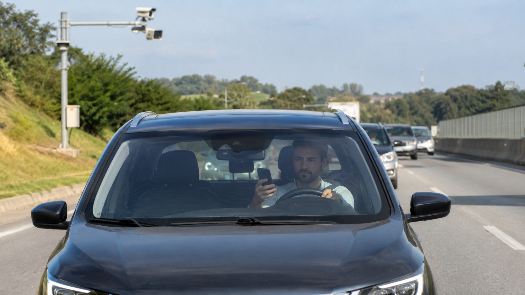 Até à noite: nova câmera com IA enxerga dentro do carro e flagra celular, falta de cinto e outras infrações
